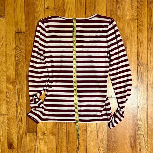 Striped Merlot and cream Women's Top. NWT. Maeve by Anthropologie. Size Medium - Picture 12 of 12